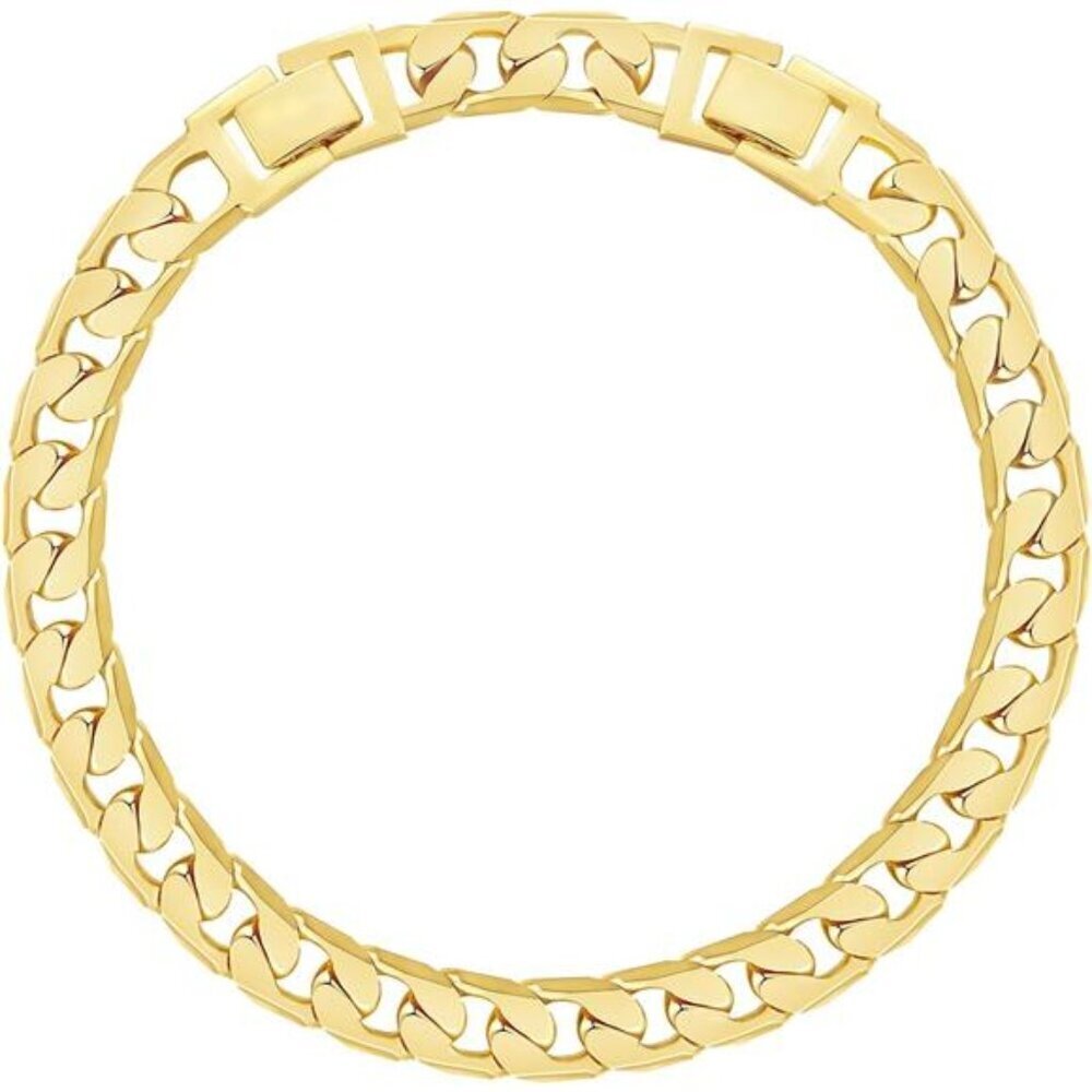 Gold Anklet for Women Chunky Cuban Link Adjustable 14K Plated Beach Jewelry